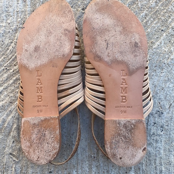 LAMB leather sandals with faux snake skin strap 9M - Picture 4 of 4